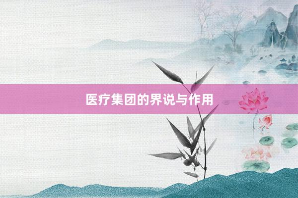 医疗集团的界说与作用